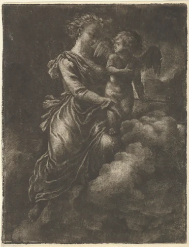 Venus and Cupid by Allart van Everdingen, print, 1621-1675