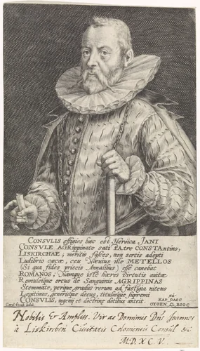 Portret van Johann von Lyskirchen by Crispijn van de Passe, print, 1589-1611