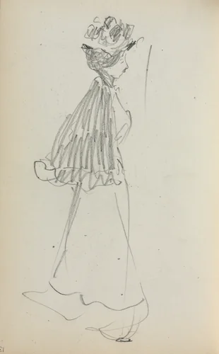 Italian Sketchbook: Standing Woman in profile (page 130) by Maurice Prendergast, book, 1898-1899