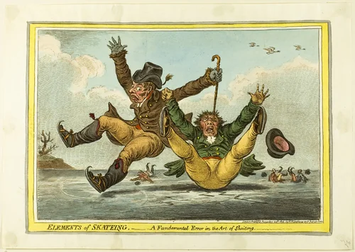 Elements of skateing: A fundamental Error in the Art of Skaiting by James Gillray, print, 1805