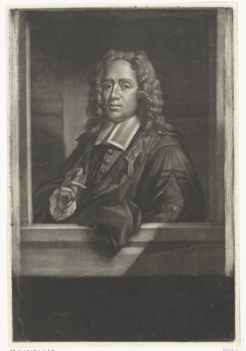 Portret van Friedrich Adolph Lampe by Hendrik Pothoven, print, 1748