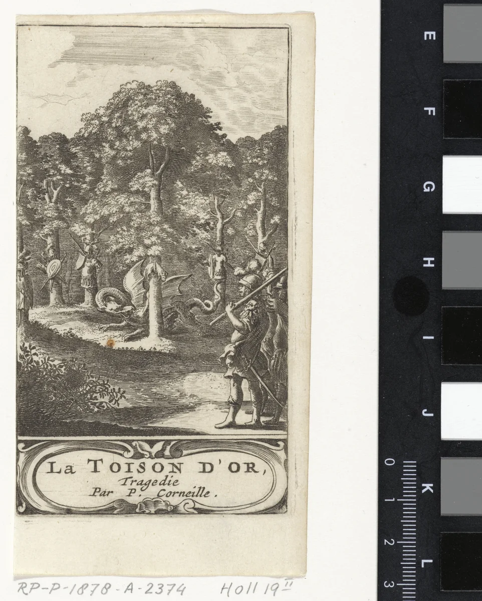 Jason bij het Gulden Vlies by Abraham Dircksz. Santvoort, print, 1683