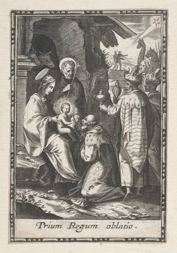 Adoration of the Magi by anonymous, print, 1590-1625