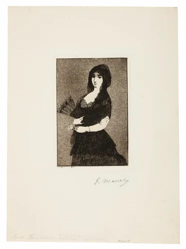 Exotic Flower (Woman in a Mantilla) by Édouard Manet, print, 1868