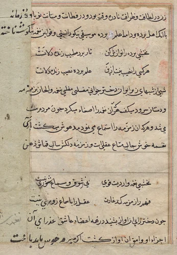 Page from Tales of a Parrot (Tuti-nama): text page by Unknown, painting, 1555-1565
