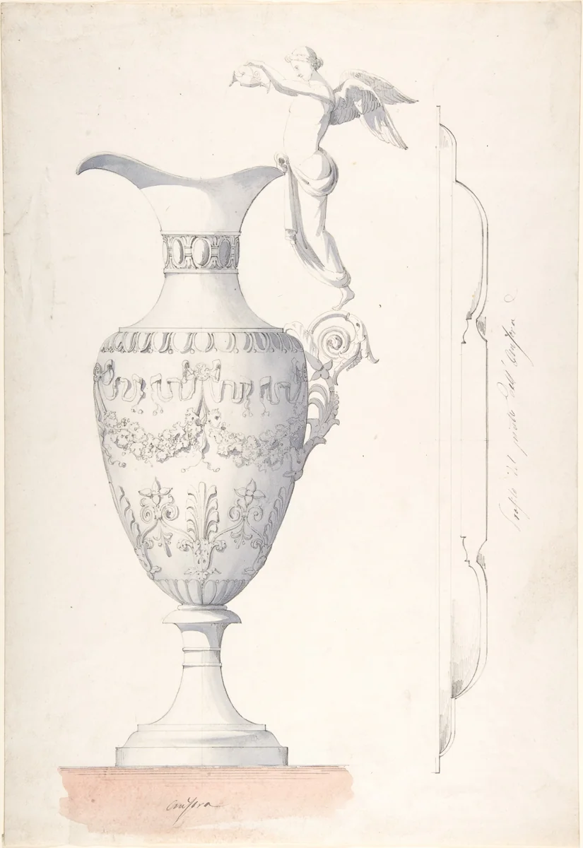 Ewer by anonymous, drawing, 1800-1900