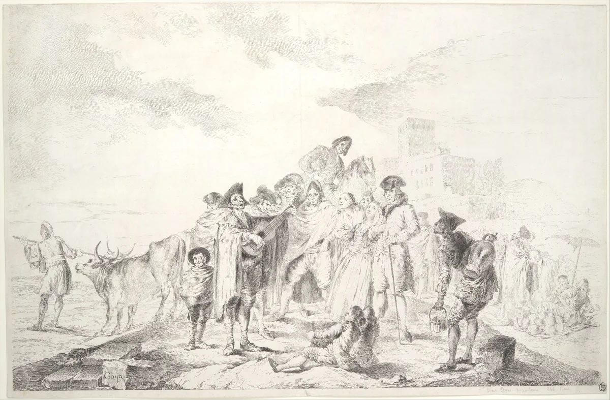 Blind Guitarist by Goya, print, 1773-1783