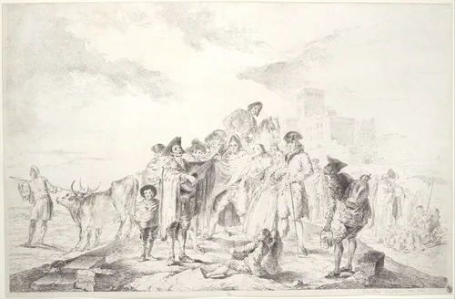 Blind Guitarist by Goya, print, 1773-1783