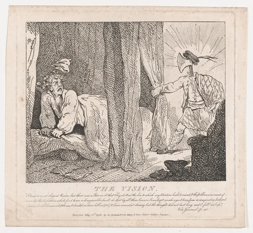 The Vision (Picturesque Beauties of Boswell, Part the Second) by Thomas Rowlandson, print, 1786