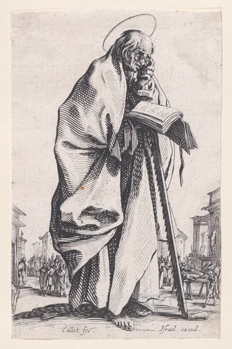 St. Simon, from "Les Grands Apôtres Debout, Représentant Le Sauveur, La Bienheureuse Marie et Les Saints Apôtres" (The Large Standing Apostles, Representing The Savior, The Blessed Mary and The Apostles) by Jacques Callot, print, 1631
