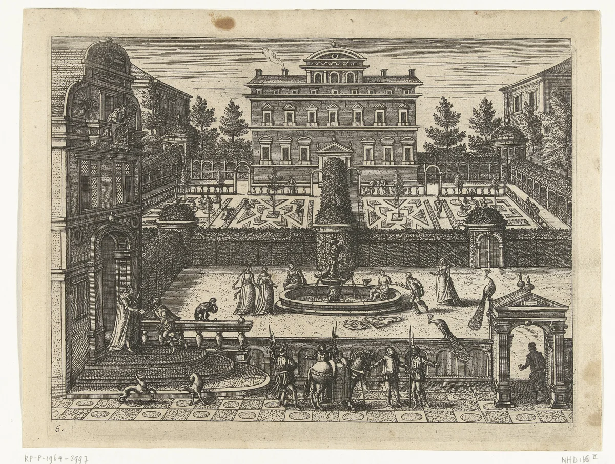 David en Batseba by Pieter van der Borcht, print, 1545-1608