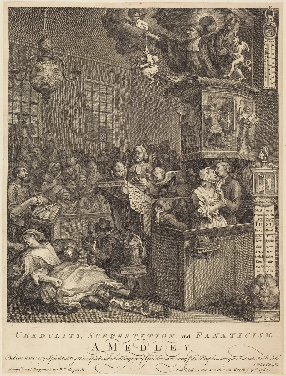 Credulity, Superstition, and Fanaticism by William Hogarth, print, 1762