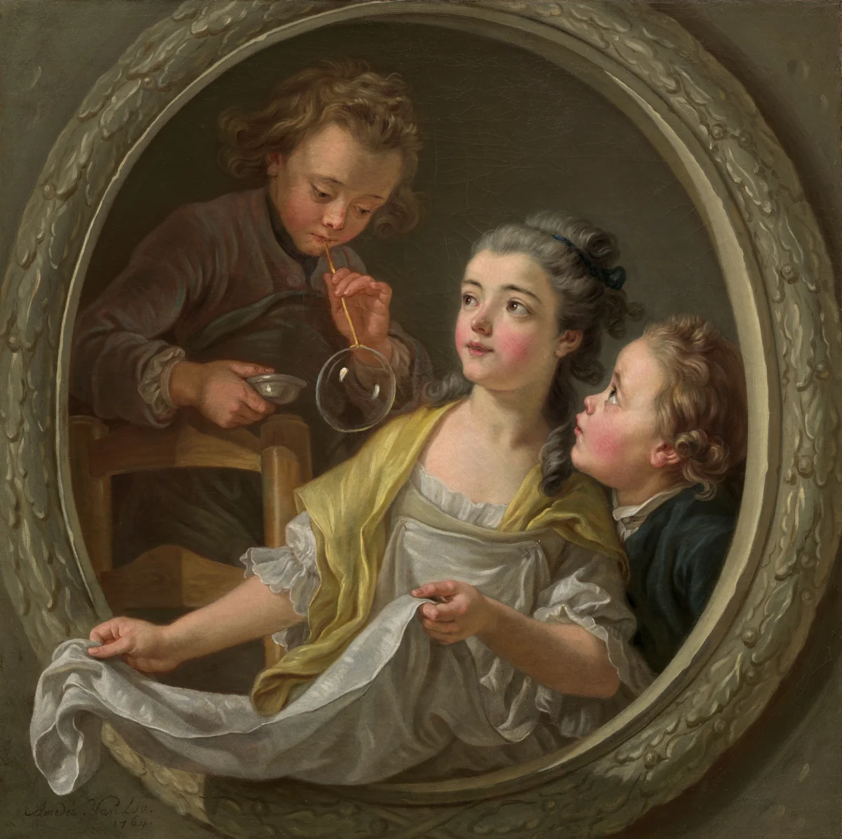 Soap Bubbles by Charles Amédée Philippe Van Loo, painting, 1764