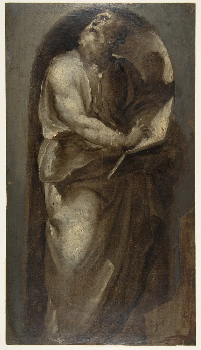 Saint Matthew by Domenico Beccafumi, drawing, 1538