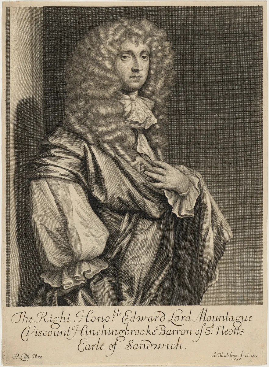 Edward Montagu, Second Earl of Sandwich by Abraham Blooteling, print, 1640-1690