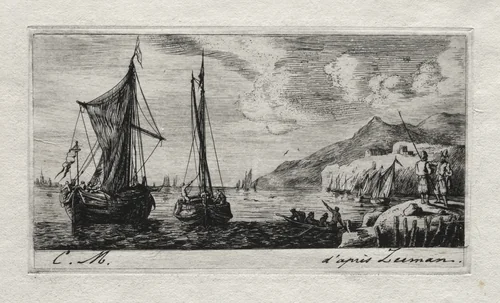 Calais - Flushing Boats by Charles Meryon, print, 1850