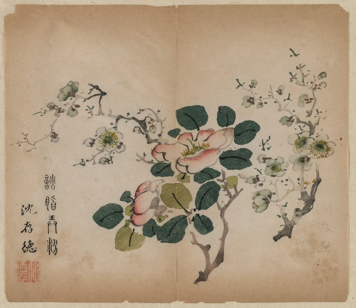 Flowering Prunus by Unknown, print, 1368-1644