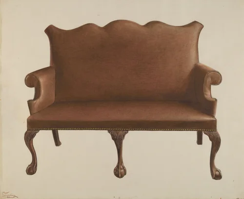 Settee by Rolland Livingstone, index of american design, 1941