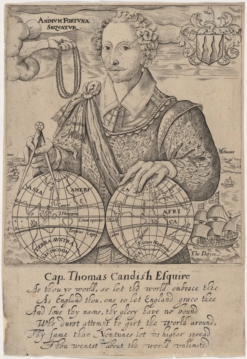 Thomas Cavendish by Robert Boissard, print, 1570-1650