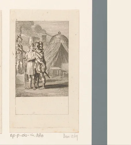 Aufidias omarmt Coriolan by Daniel Nikolaus Chodowiecki, print, 1786