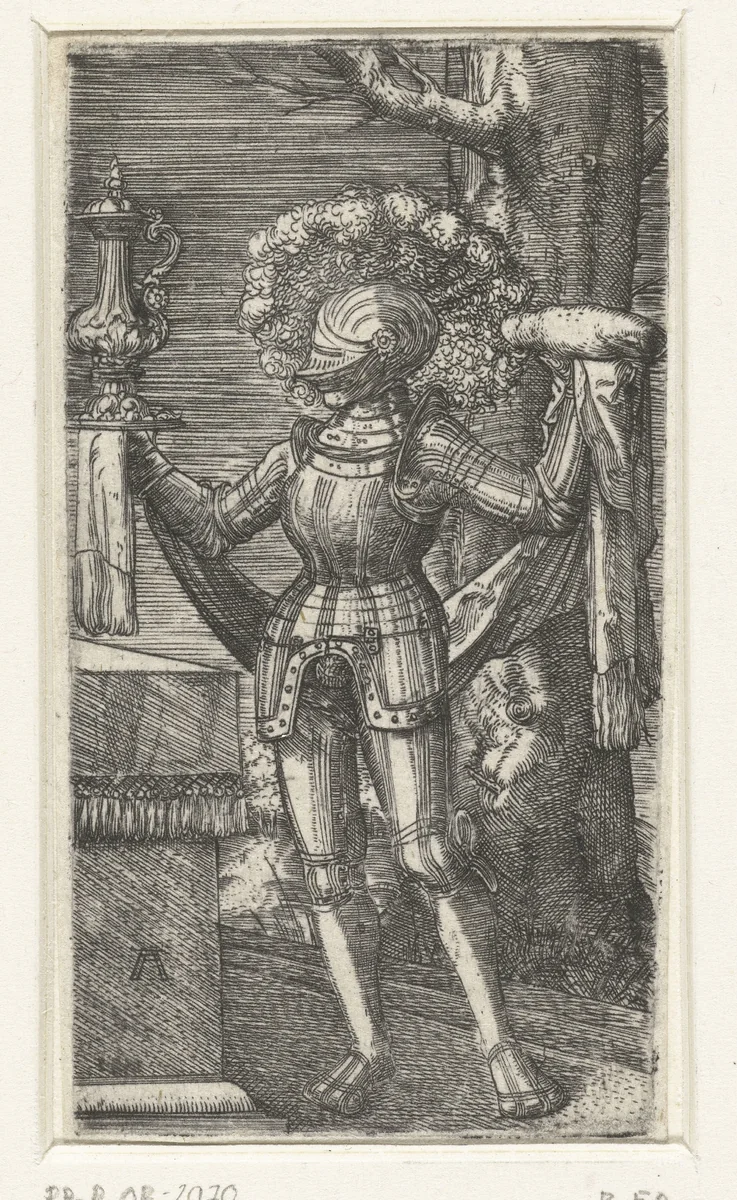 Ridder met wijn en brood by Unknown, print, 1506-1538