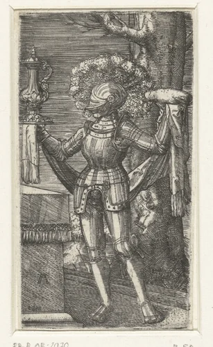 Ridder met wijn en brood by Unknown, print, 1506-1538