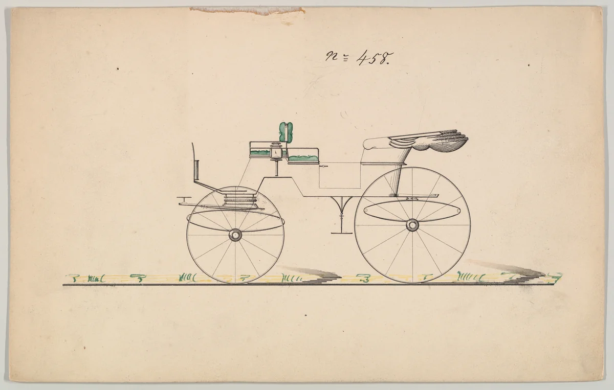 Design for Vis-à-vis, no. 458 by Brewster & Co., drawing, 1850-1870