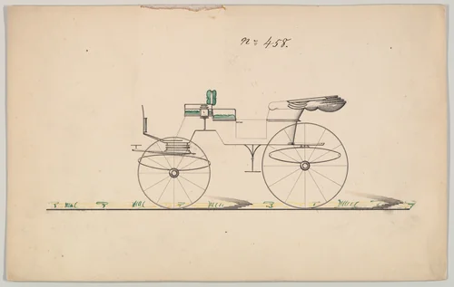 Design for Vis-à-vis, no. 458 by Brewster & Co., drawing, 1850-1870