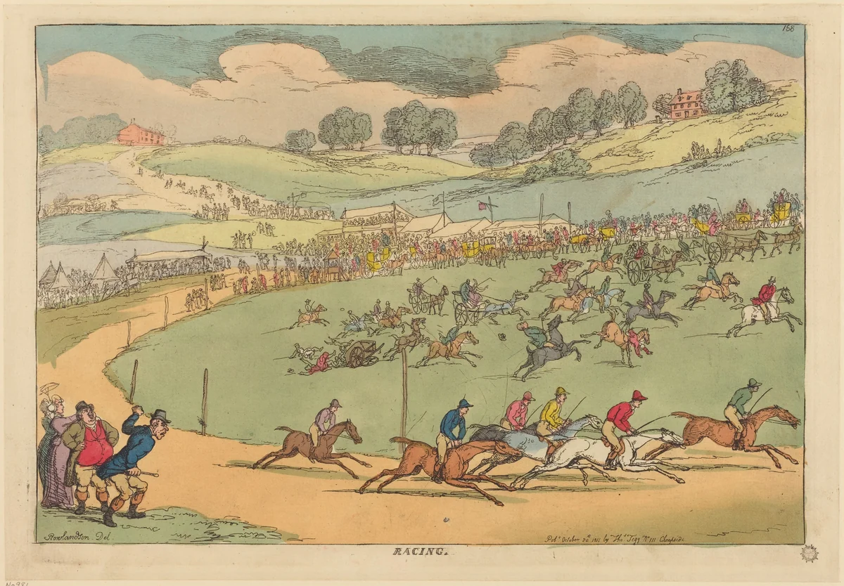 Racing by Thomas Rowlandson, print, 1811