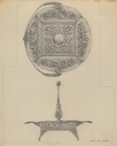 Silver Cake Dish by Francis Law Durand, index of american design, 1936