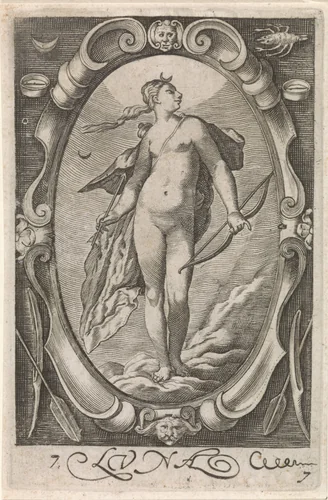Maan (Diana) by anonymous, print, 1597