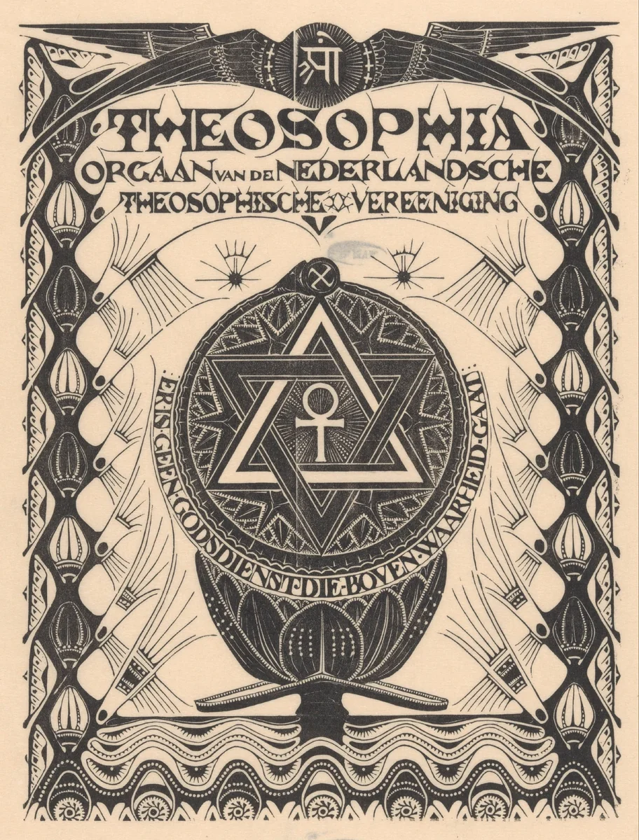 Omslag tijdschrift Theosophia by Mathieu Lauweriks, print, 1935