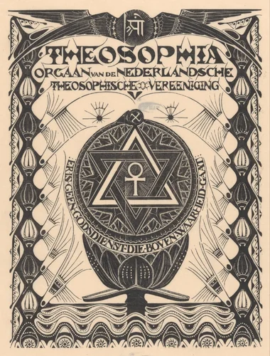 Omslag tijdschrift Theosophia by Mathieu Lauweriks, print, 1935