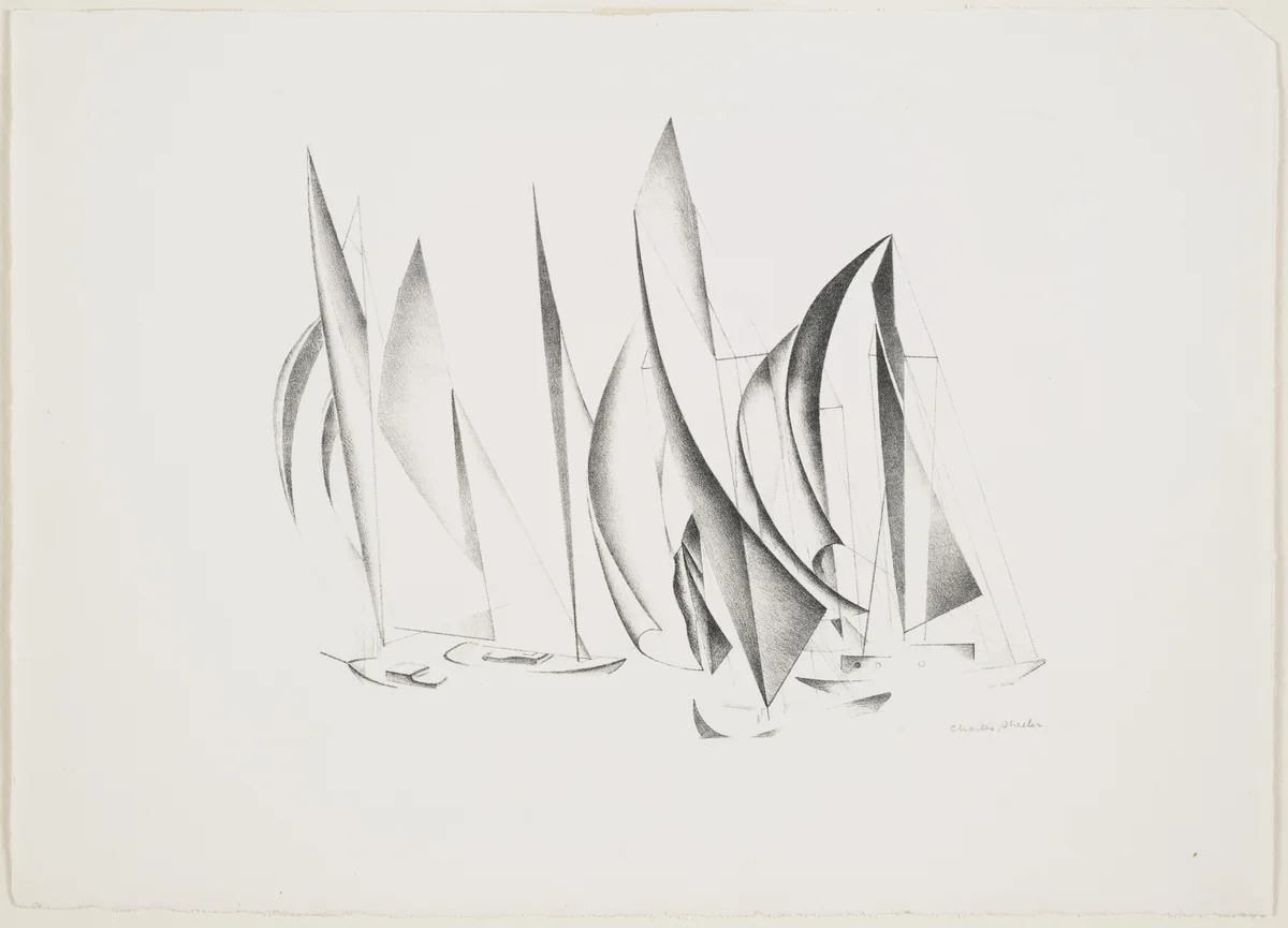 Yachts by Charles Sheeler, print, 1924