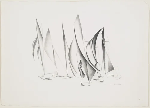 Yachts by Charles Sheeler, print, 1924