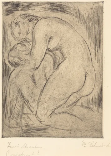 The Dead Man (Der tote Mann) by Wilhelm Lehmbruck, print, 1915