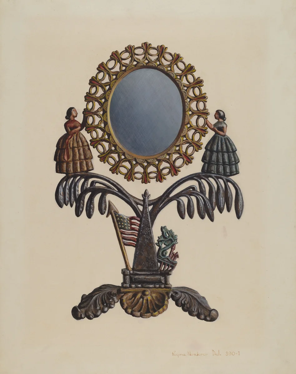 "Jenny Lind" Mirror by Regina Henderer, index of american design, 1939