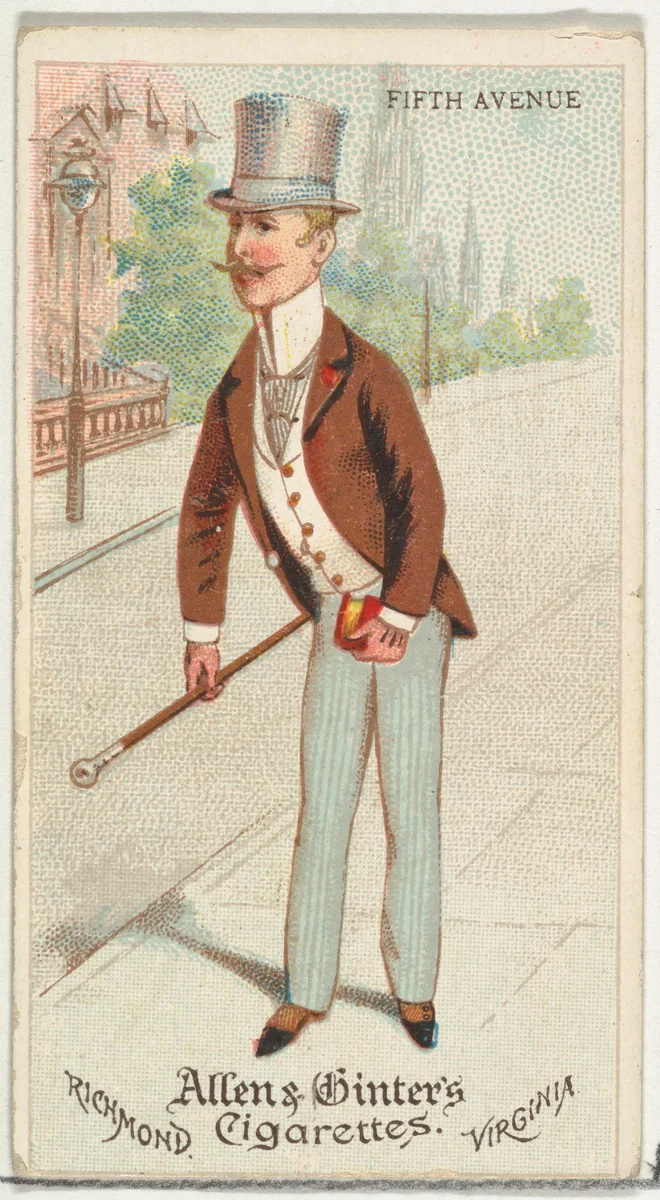 Fifth Avenue, from World's Dudes series (N31) for Allen & Ginter Cigarettes by Allen & Ginter, print, 1888