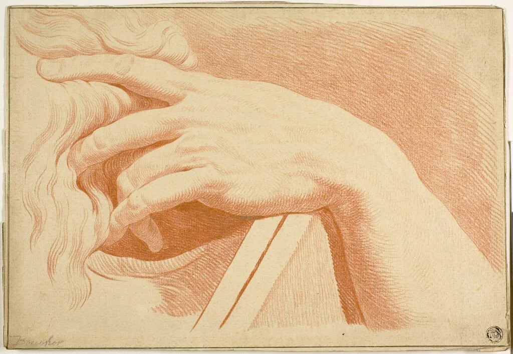 Left Hand of Moses by Michelangelo Buonarroti, drawing, 1725-1730