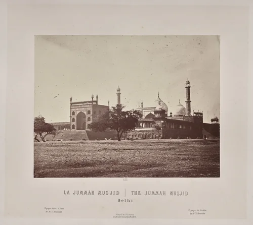 The Jummah Musjid, Delhi by Louis-Théophile Marie Rousselet, photograph, 1865-1870