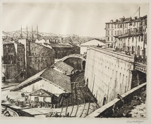Train Shed, Marseilles by Muirhead Bone, print