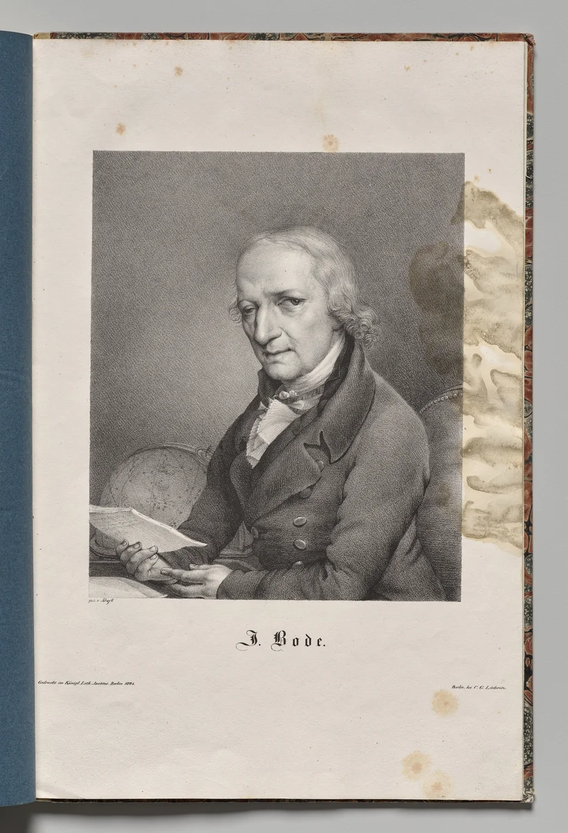 Germany's Famous Authors: Portrait of Johann Elert Bode by Gustav Lüderitz, print, 1824