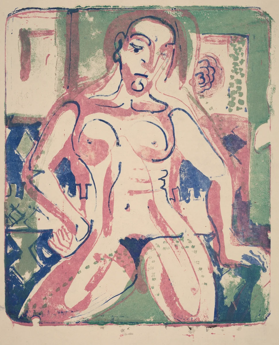 Nude Woman by Ernst Ludwig Kirchner, print, 1927