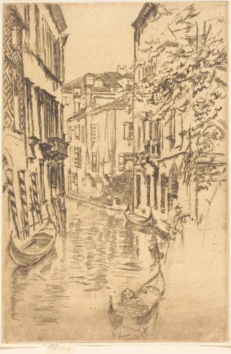 Quiet Canal by James McNeill Whistler, print, 1880