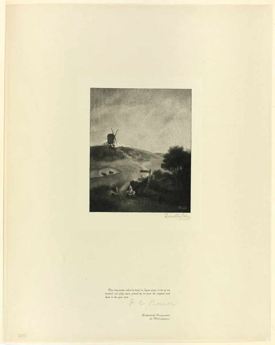 The Windmill, from Old English Masters by Timothy Cole, print, 1899