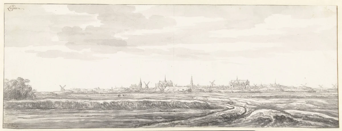 View of Leiden by Aelbert Cuyp, drawing, 1630-1649