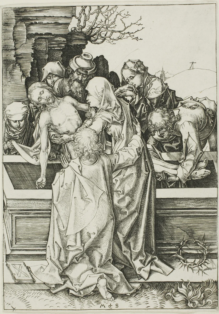 The Entombment by Martin Schongauer, print, 1475-1485