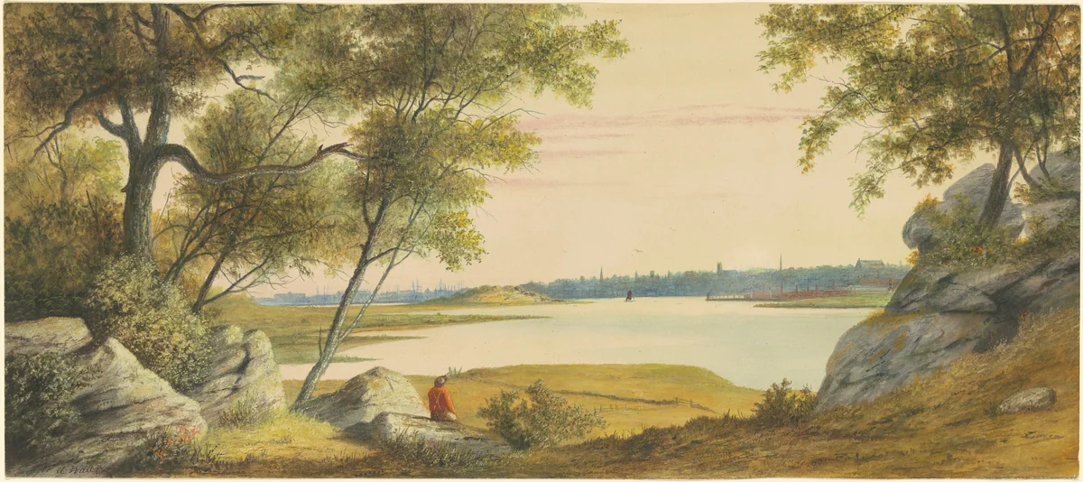 New Bedford, Massachusetts by William Allen Wall, drawing, 1860-1870