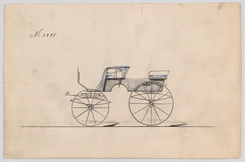 Design for T-Cart, no. 3395 by Brewster & Co., drawing, 1878
