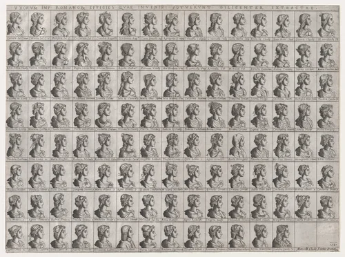 Portraits of the Wives of Emperors, from "Speculum Romanae Magnificentiae" by anonymous, print, 1587